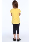 Tricou cu aplicație galben strălucitor NDZ8490 - Magazin online - Boutique